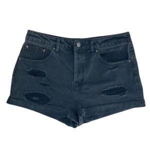 FOREVER 21 black jean shorts Ripped Torn